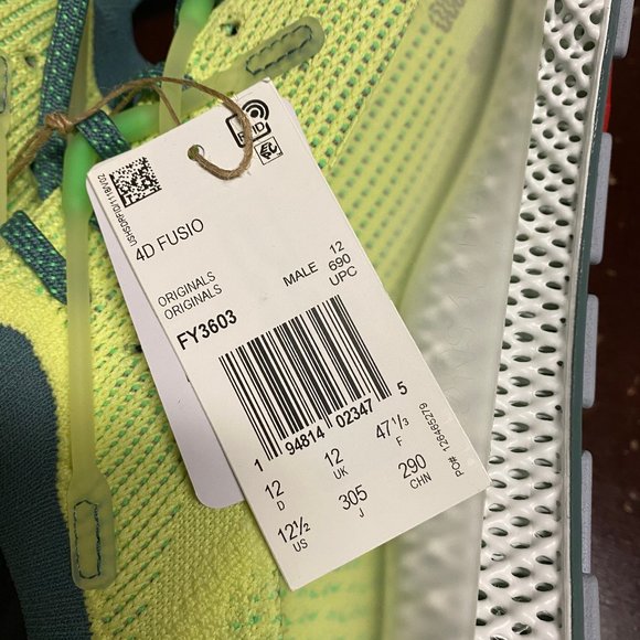 Adidas Mens Yellow 4D Fusio FY3603 Low Top Lace Up Running Shoes Size US 12.5 - Picture 5 of 5